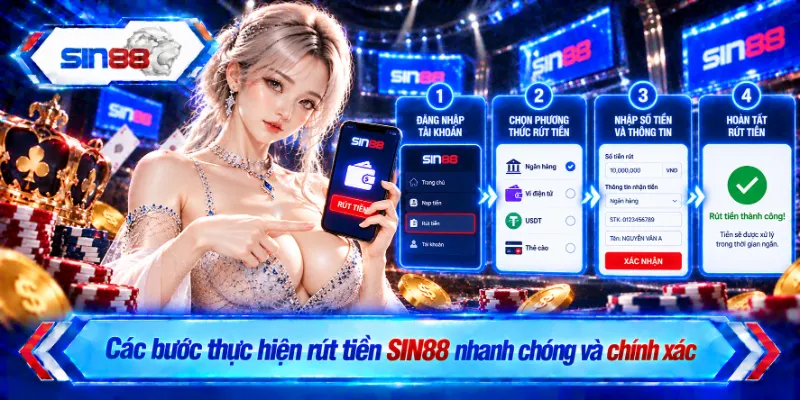 Các bước thực hiện rút tiền SIN88 nhanh chóng và chính xác