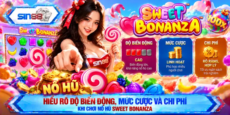 Nắm độ biến động, mức cược và chi phí khi chơi Sweet Bonanza